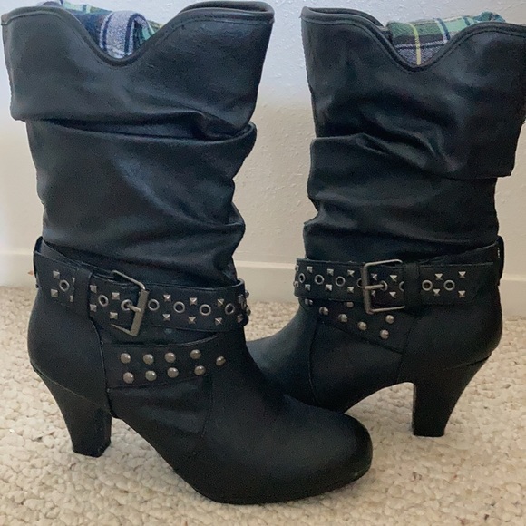 Candies belt with buckle boots black size 8 - Picture 3 of 3